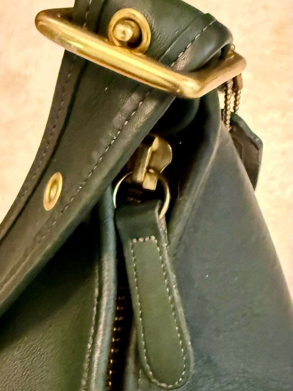 RARE! Vintage Coach Legacy XL Duffle 9085, Bottle Green Leather, Great Condition - Picture 5 of 14